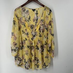 Torrid 3 Yellow Floral Blouse